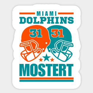 Miami Dolphins Mostert 31 American Football Retro Sticker